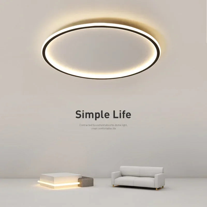 Ceiling Lamp Metal Aluminium Round 60.0 cm Modern Living Room Bedroom LED Flush Mount Light Scandinavian Lighting | Thomler