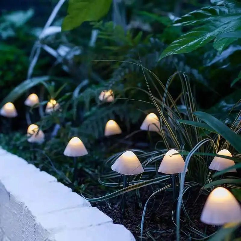 Solar Mushroom String Lights – Whimsical Outdoor Garden Pathway LED Decorations for Lawns & Yards | Thomler