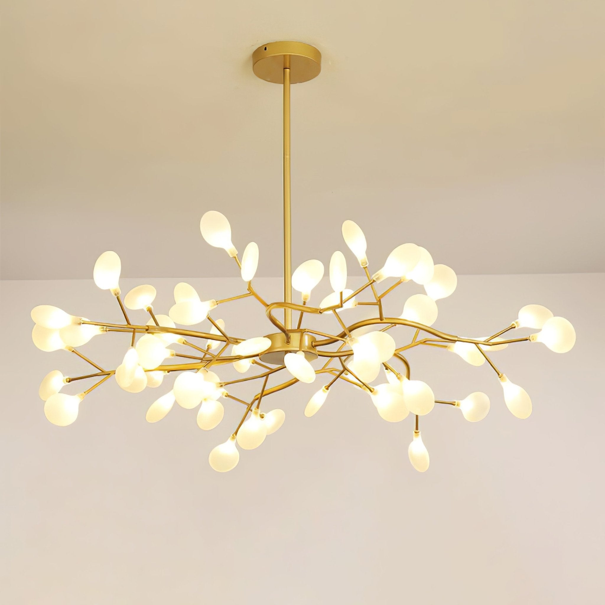 Modern LED Chandelier 40.6 in Acrylic Firefly Design White Indoor Ceiling Light Dining Living Room | Thomler