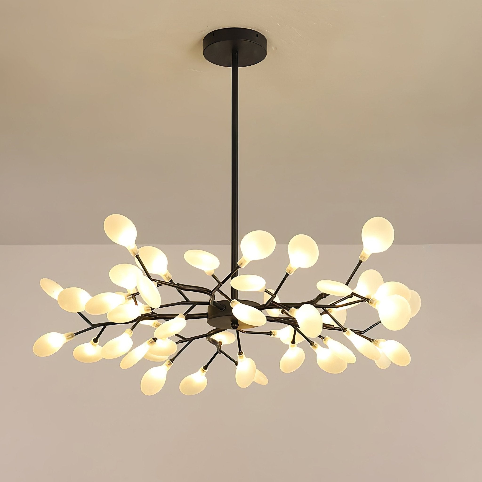 Modern LED Chandelier 40.6 in Acrylic Firefly Design White Indoor Ceiling Light Dining Living Room | Thomler