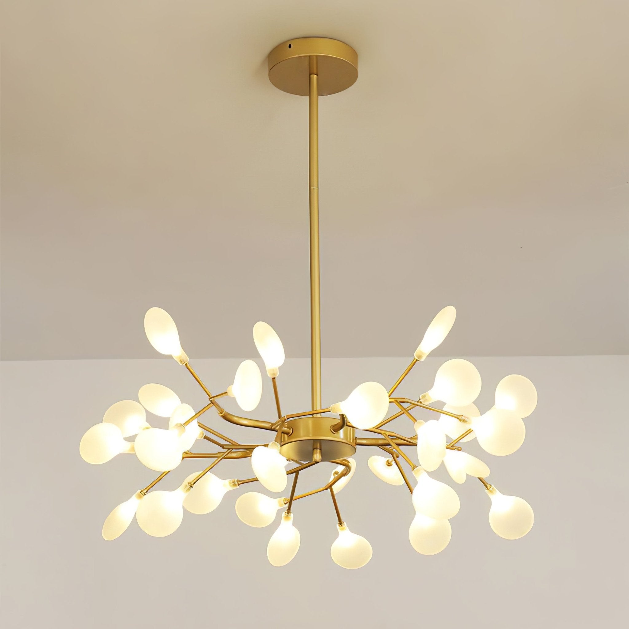 Modern LED Chandelier 40.6 in Acrylic Firefly Design White Indoor Ceiling Light Dining Living Room | Thomler