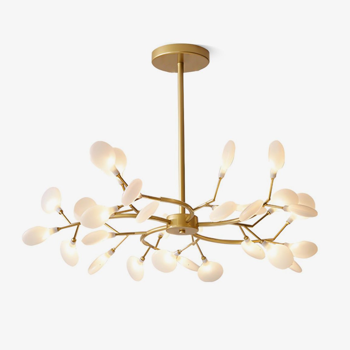 Pendant Light Metal Gold 80.0 cm LED White Acrylic Living Room Dining Room Ceiling Lamp Branching Modern Chandelier Scandinavian Luxury Interior Lighting | Thomler