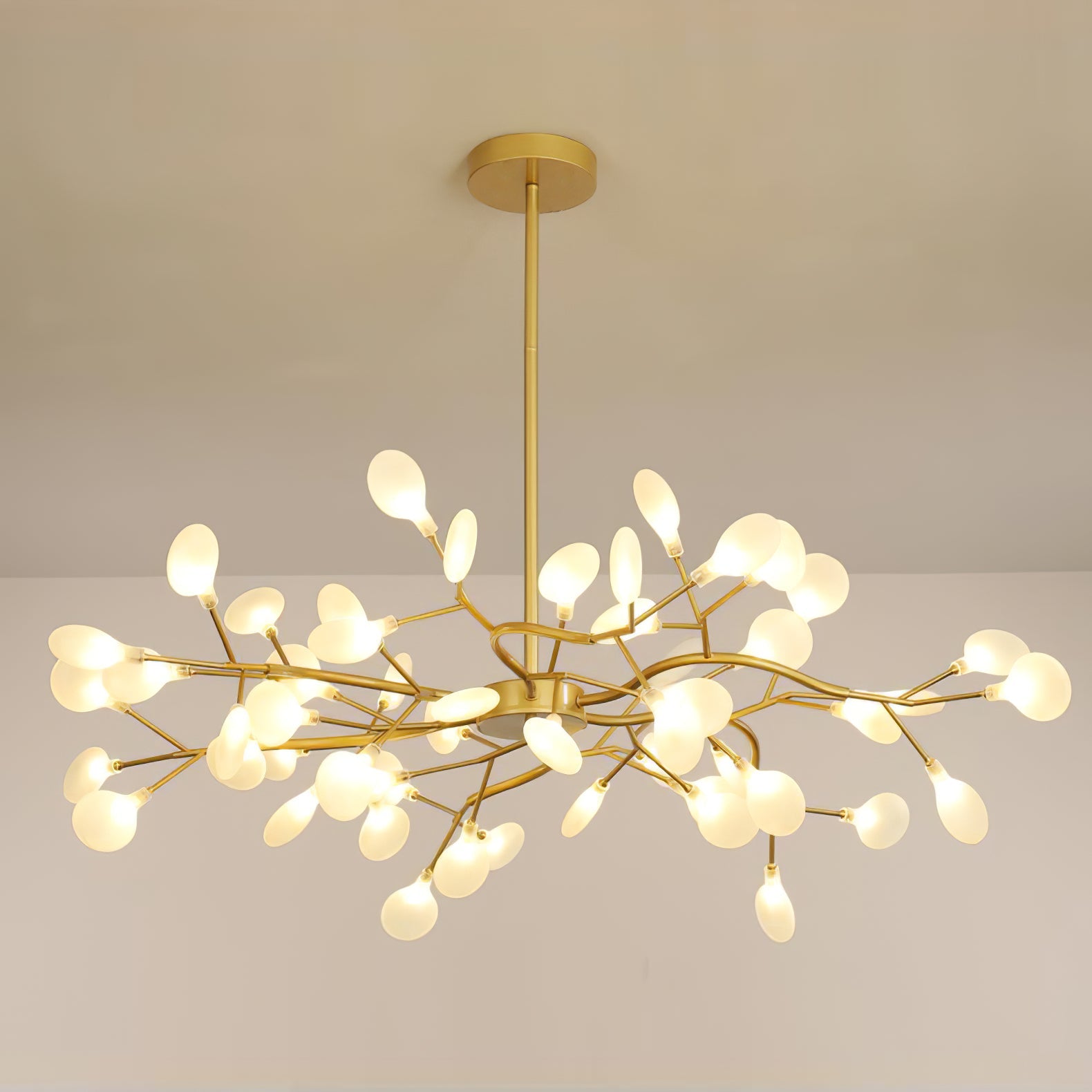 Modern LED Chandelier 40.6 in Acrylic Firefly Design White Indoor Ceiling Light Dining Living Room | Thomler