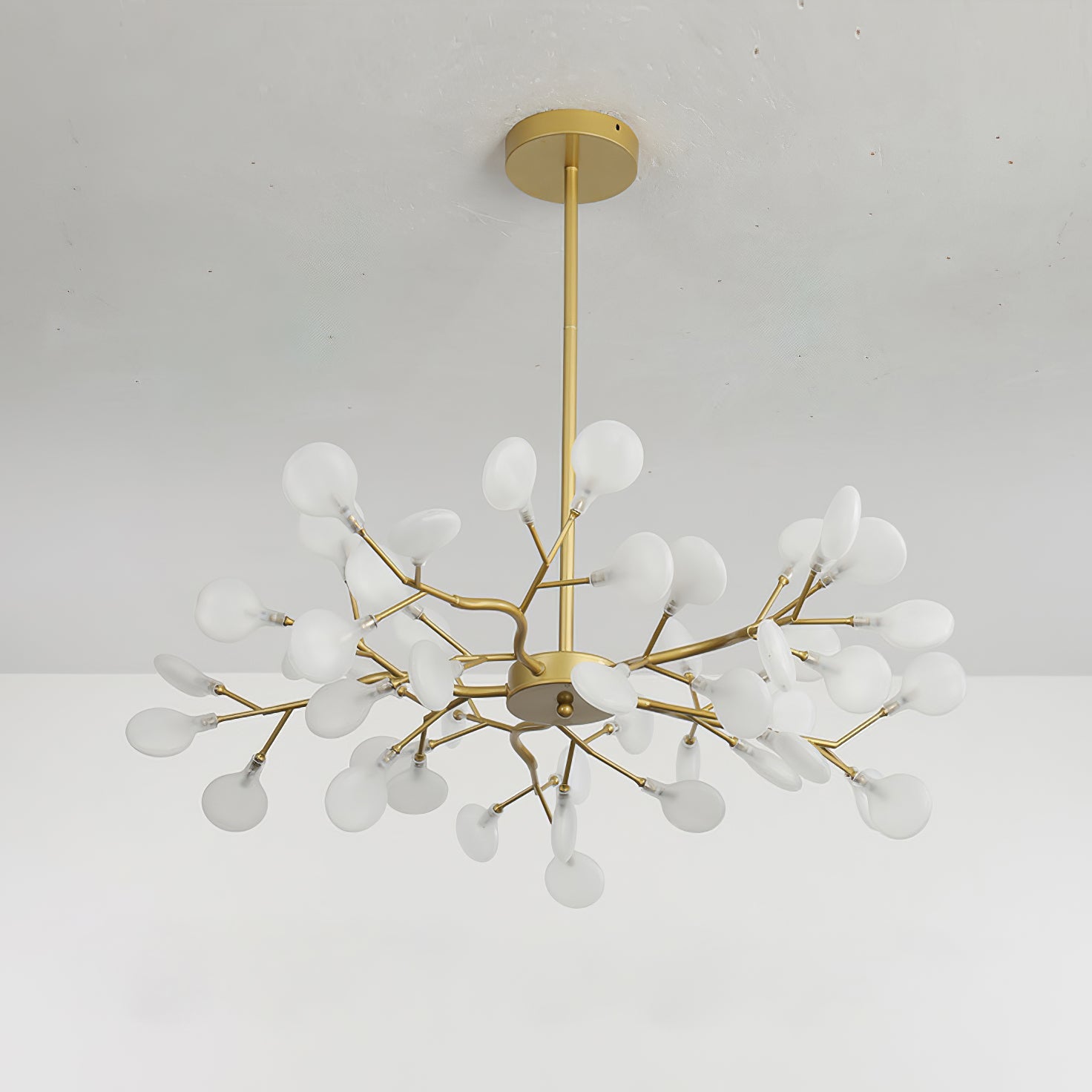 Modern LED Chandelier 40.6 in Acrylic Firefly Design White Indoor Ceiling Light Dining Living Room | Thomler