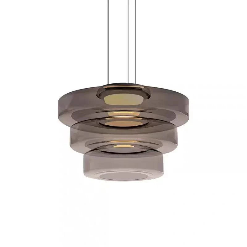 Tiered Glass Drop Chandelier for Kitchen Island & Dining Room – Contemporary Overhead Fixture | Thomler