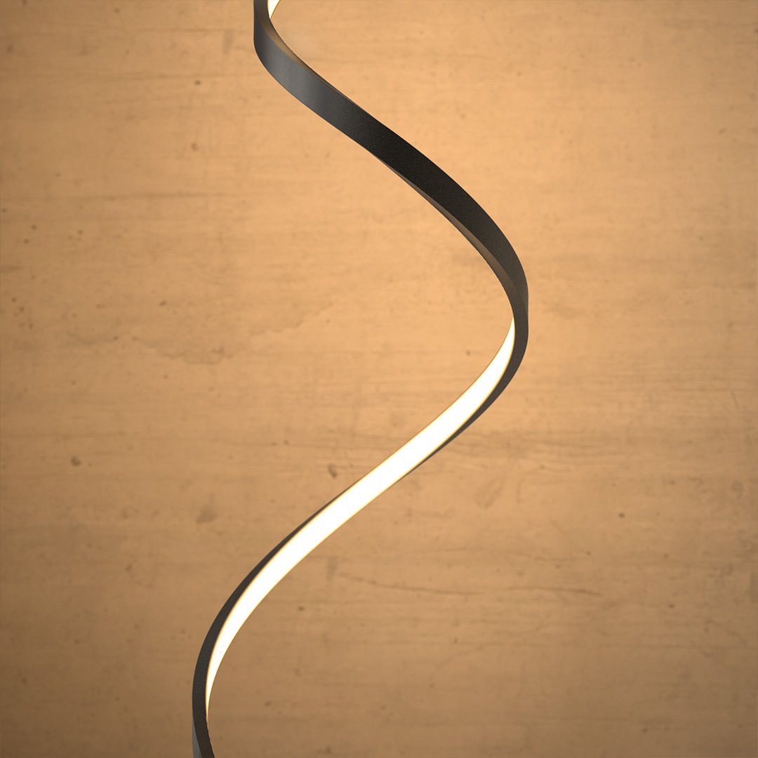 Floor Lamp Aluminium Spiral 133.0 cm White Dimmable Bedroom Reading Modern LED Standing Light | Thomler