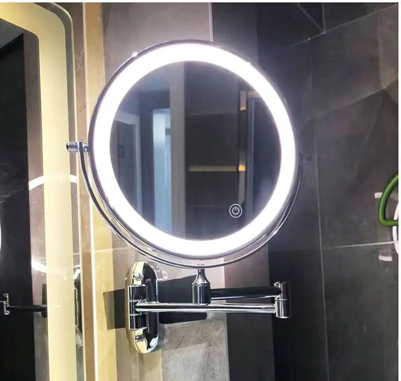 LED Magnifying Mirror Rechargeable 8 in Adjustable Brightness Makeup Skincare Cosmetic Mirror | Thomler