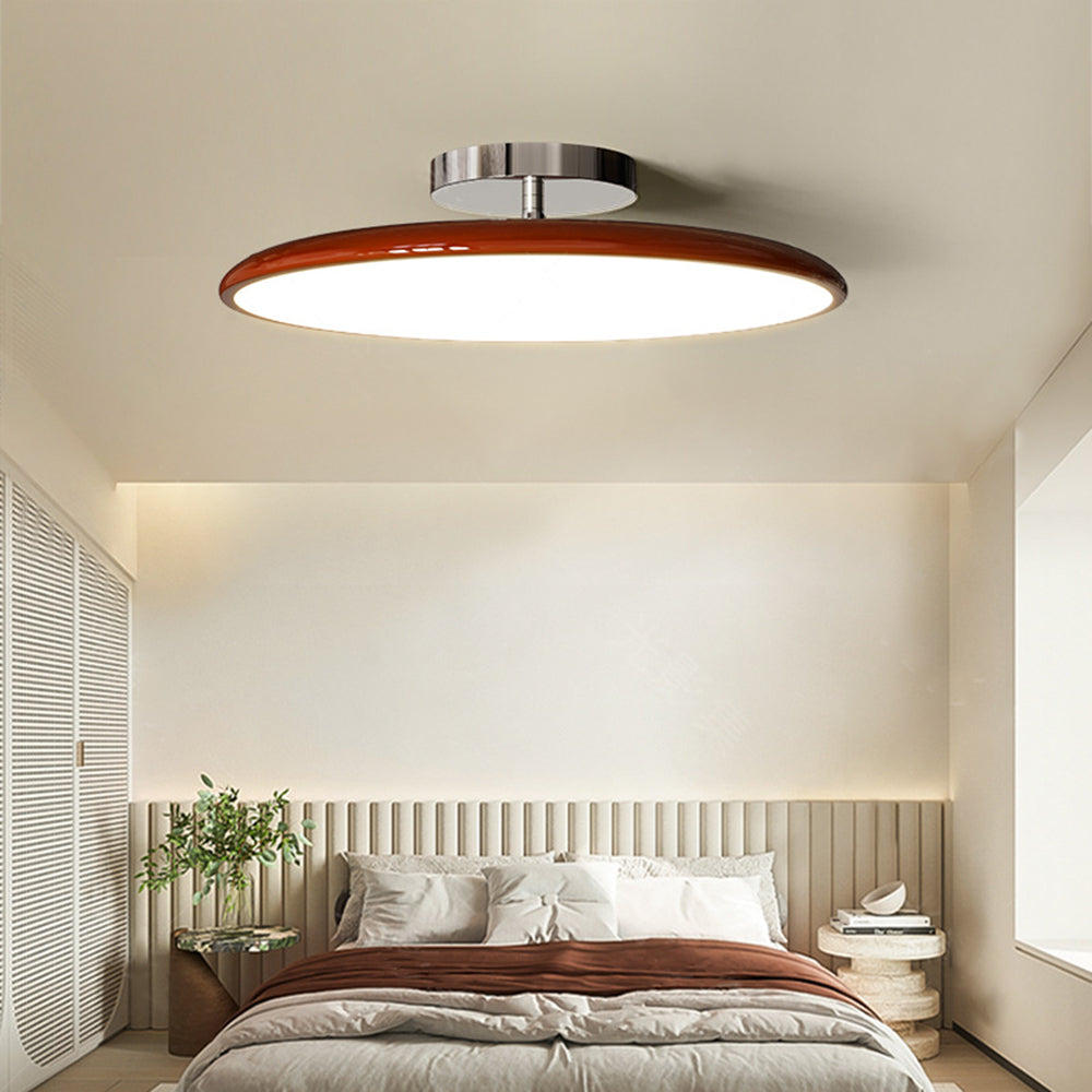 Metal & Acrylic Flush Mount Ceiling Light – Tri-Temp LED w/ Remote – Vintage Round Shade for Bedroom, Living Room | Thomler
