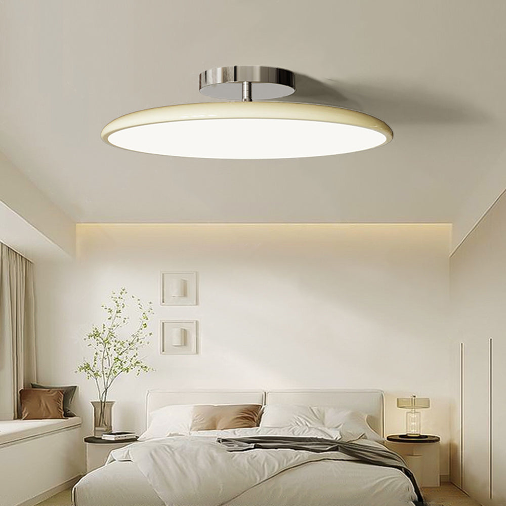 Metal & Acrylic Flush Mount Ceiling Light – Tri-Temp LED w/ Remote – Vintage Round Shade for Bedroom, Living Room | Thomler