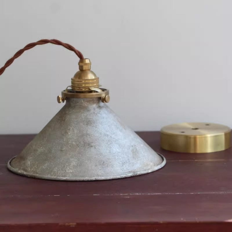 Industrial Metal Cone Hanging Fixture with Adjustable Cable – Hardwired Ceiling Drop for Kitchen & Dining | Thomler