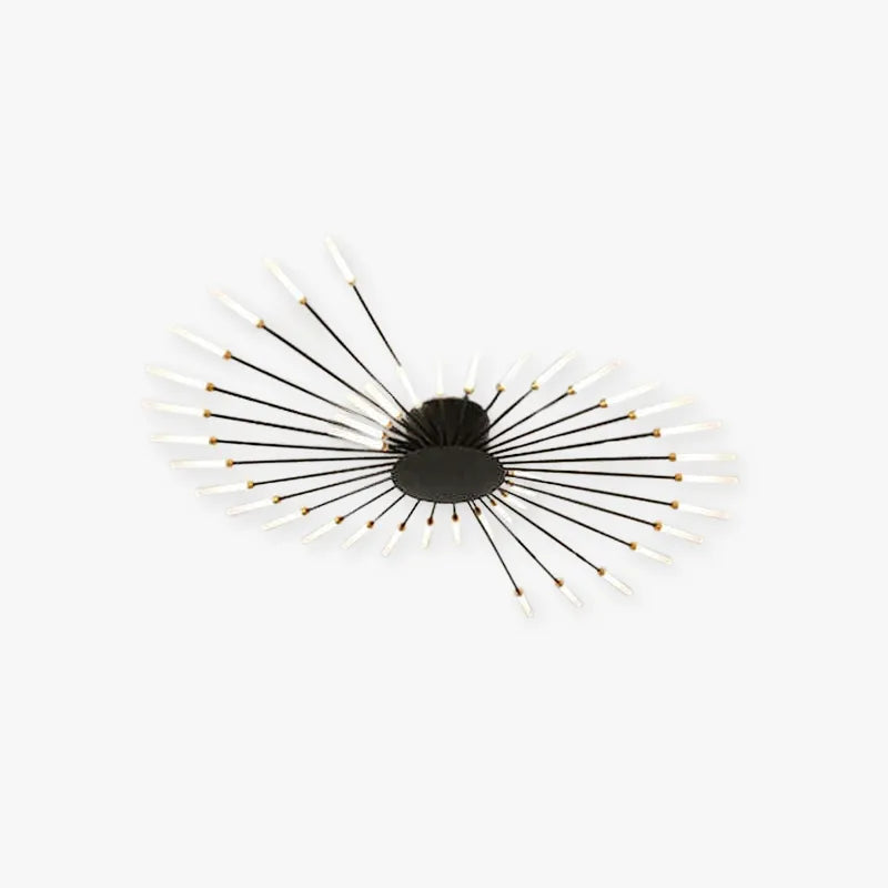 Starburst Flush Mount Ceiling Light Black Gold Modern Firework LED Fixture Bedroom Living Room Natural White Hardwired Indoor | Thomler