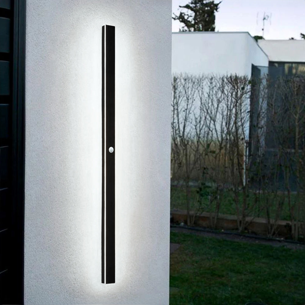 Weatherproof LED Strip Sconce for Patios, Entryways & Porches — IP65 Rated Acrylic Outdoor Fixture in Black | Thomler