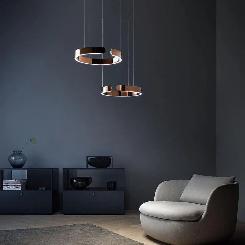 Circular LED Pendant Lamp – Modern Floating Ring Ceiling Light for Dining & Living Rooms | Thomler