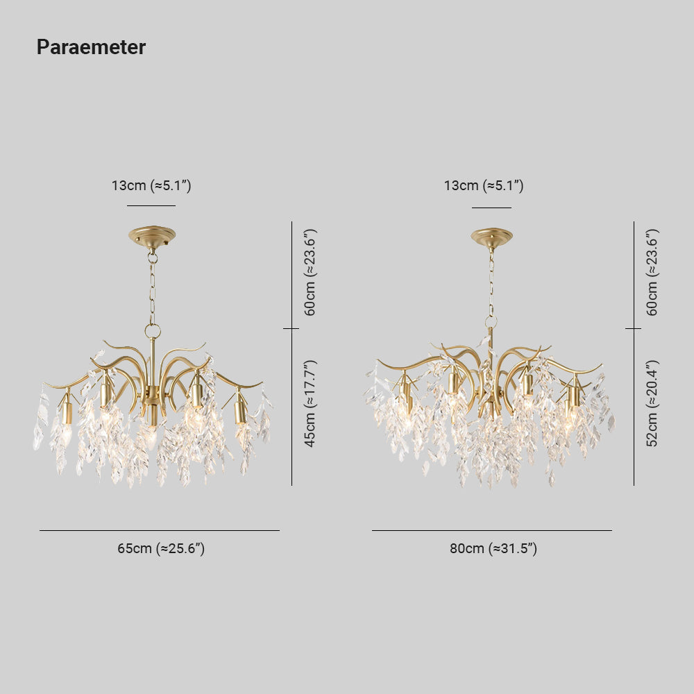 Floral Crystal Pendant Light with Metal Frame | Modern Fixture for Dining Room & Living Room | Adjustable Hanging Chandelier | Thomler