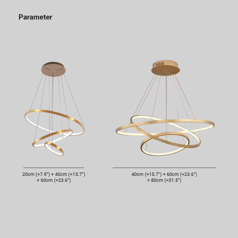 Modern LED Ring Chandelier with Adjustable Height – Metal & Acrylic Hanging Light for Living Room, Dining Room, Bedroom | Thomler