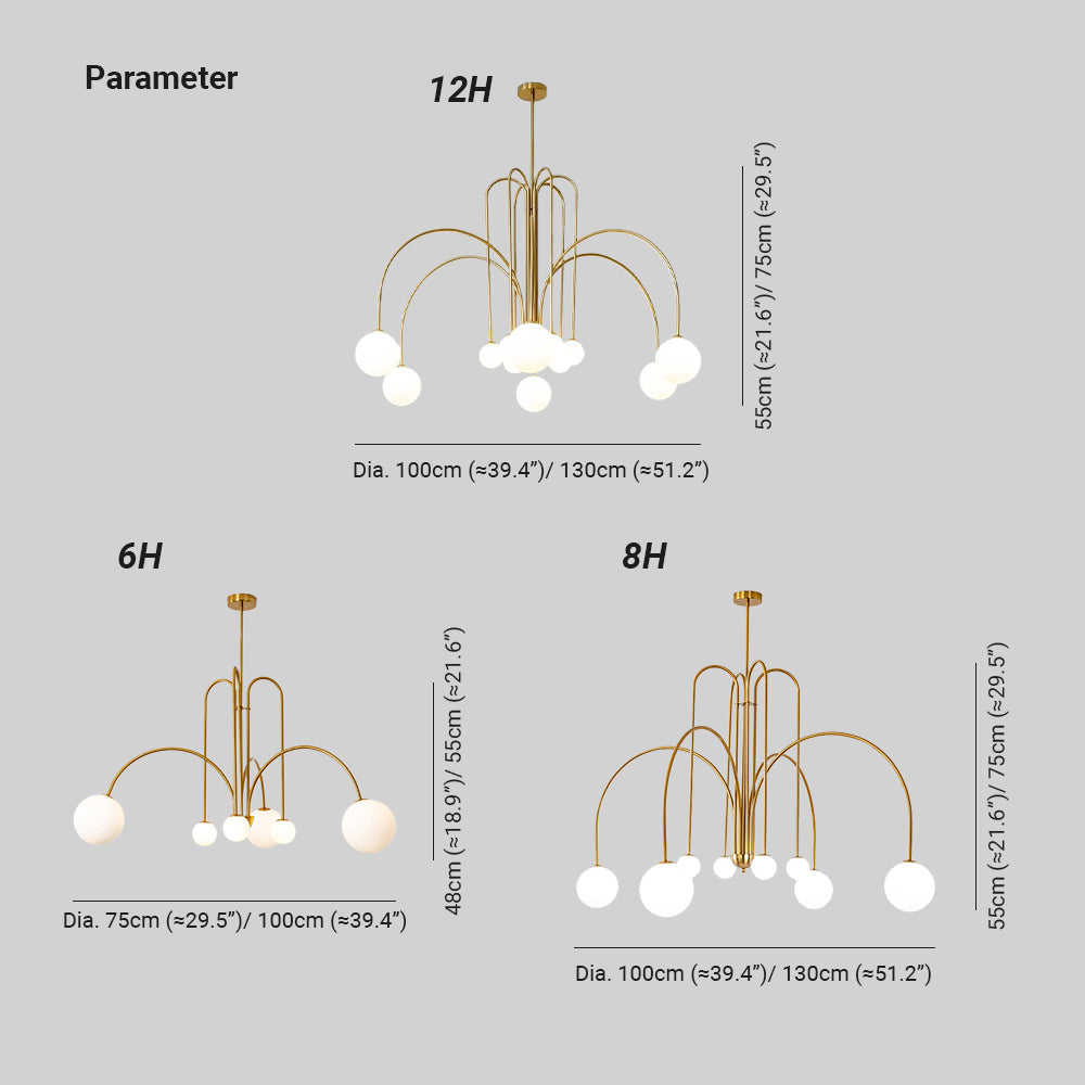 Multi-Pendant Glass Chandelier for Dining Room & Living Room – Adjustable Height Suspension Fixture with LED Bulbs | Thomler