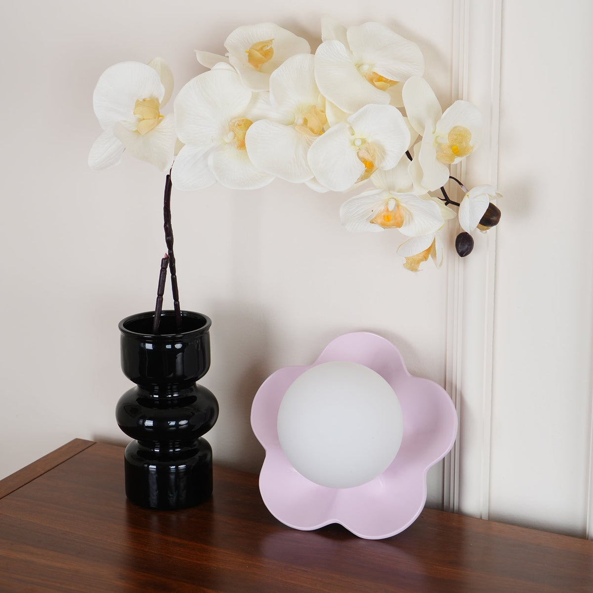 Floral Glass Sconce Light – Resin Flower Shade for Bedroom & Hallway – G9 Socket Hardwired Fixture – Dimmable Indoor Accent Lighting | Thomler