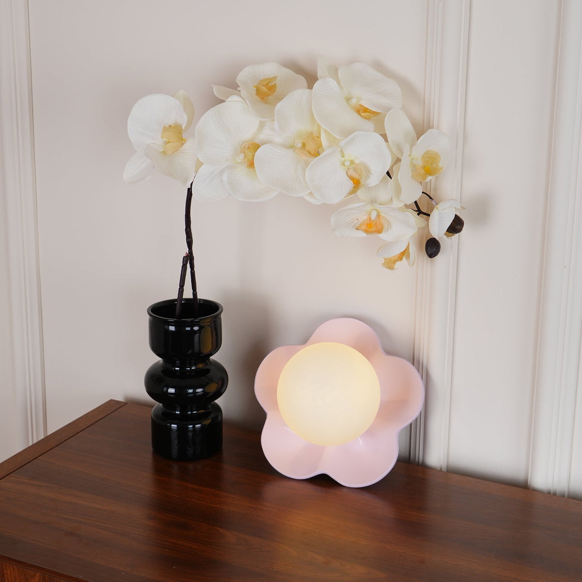 Floral Glass Sconce Light – Resin Flower Shade for Bedroom & Hallway – G9 Socket Hardwired Fixture – Dimmable Indoor Accent Lighting | Thomler