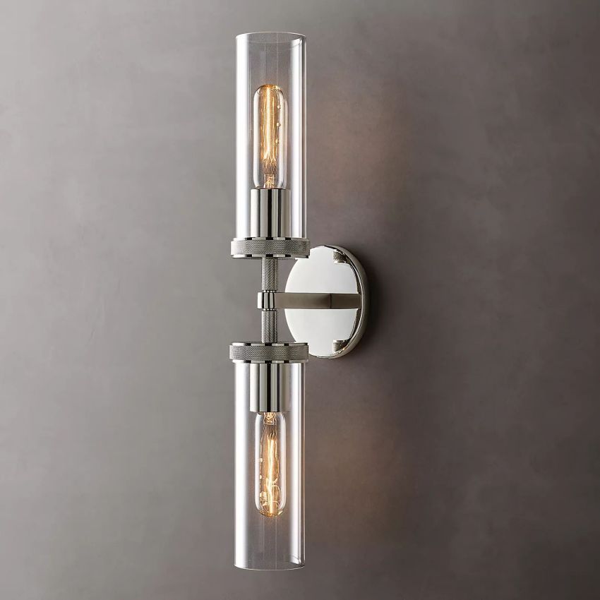 Crystal Wall Sconce Light Fixture Brass Finish for Bedroom Hallway Entryway Living Room Bathroom Vanity Hardwired Dimmable | Thomler