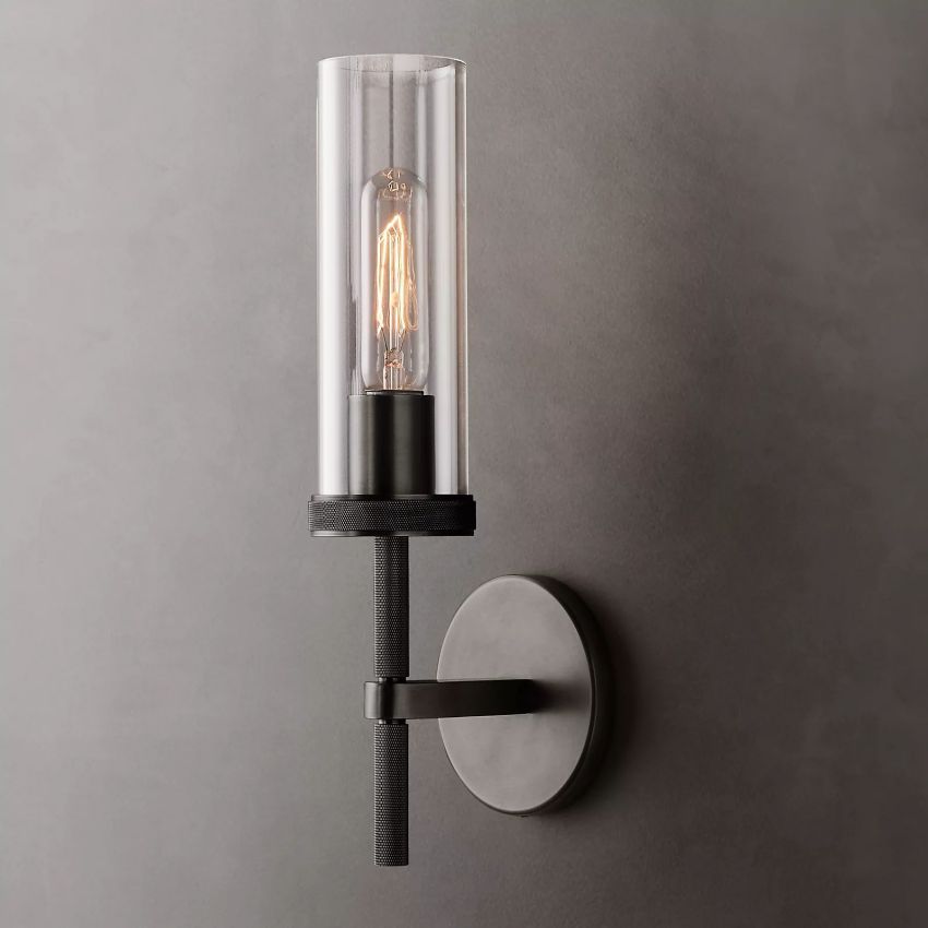 Crystal Wall Sconce Light Fixture Brass Finish for Bedroom Hallway Entryway Living Room Bathroom Vanity Hardwired Dimmable | Thomler