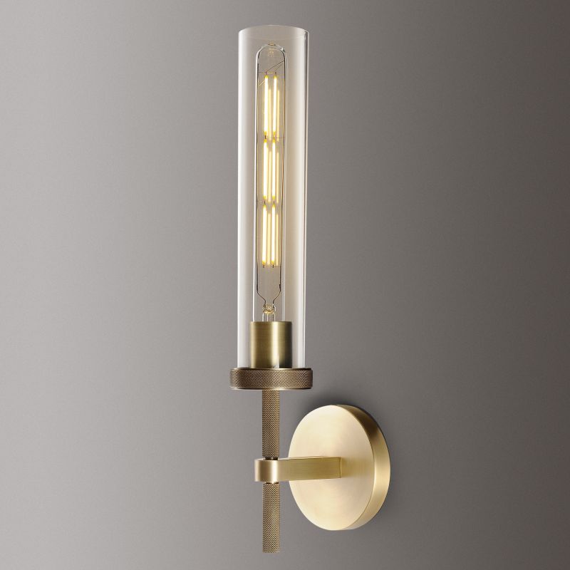Crystal Wall Sconce Light Fixture Brass Finish for Bedroom Hallway Entryway Living Room Bathroom Vanity Hardwired Dimmable | Thomler