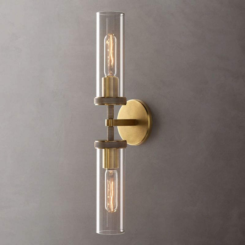 Crystal Wall Sconce Light Fixture Brass Finish for Bedroom Hallway Entryway Living Room Bathroom Vanity Hardwired Dimmable | Thomler
