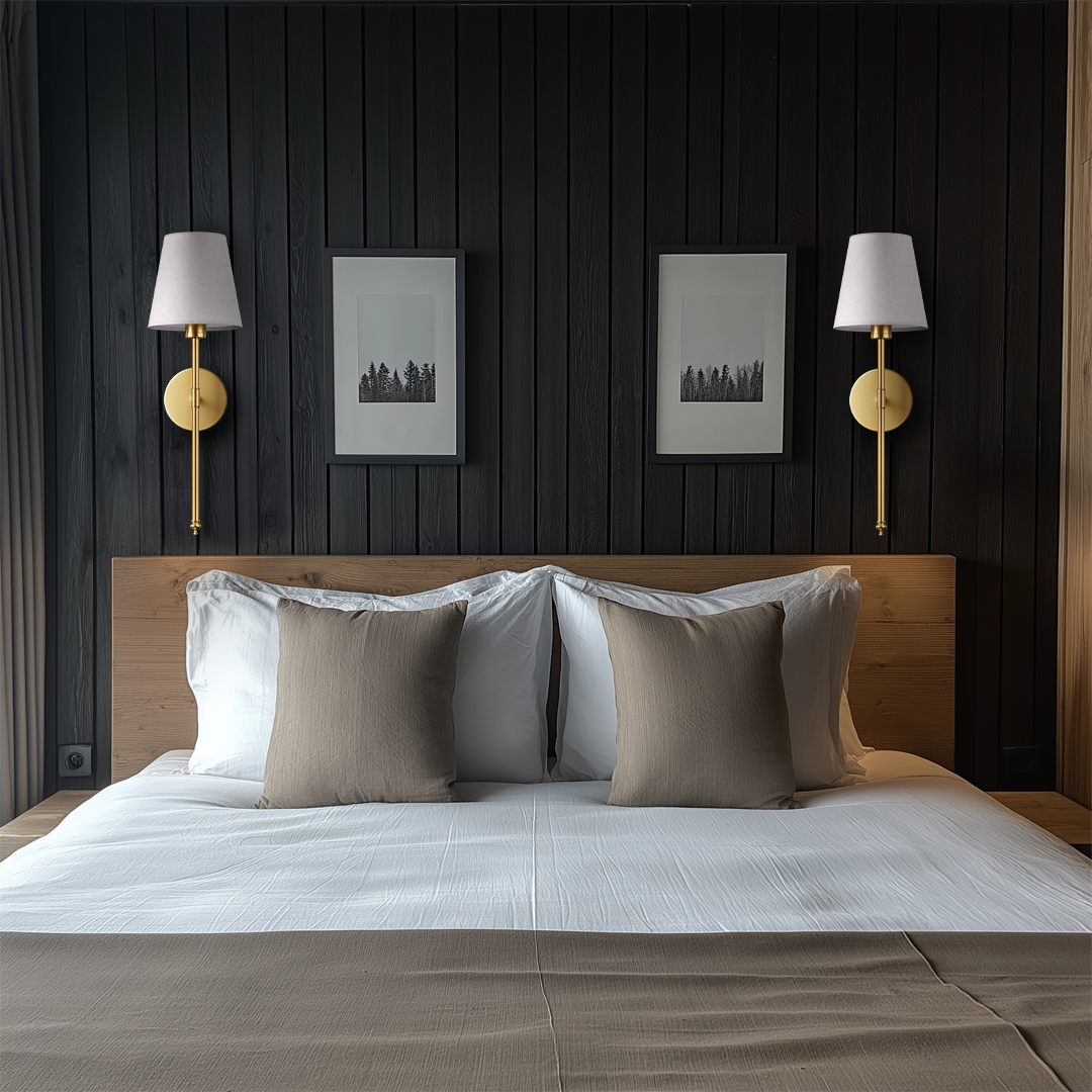 Wall Lamp Metal 51.5 cm Gold Bedroom Wireless Remote Controlled Reading Light Pair Scandinavian Interior Lighting | Thomler