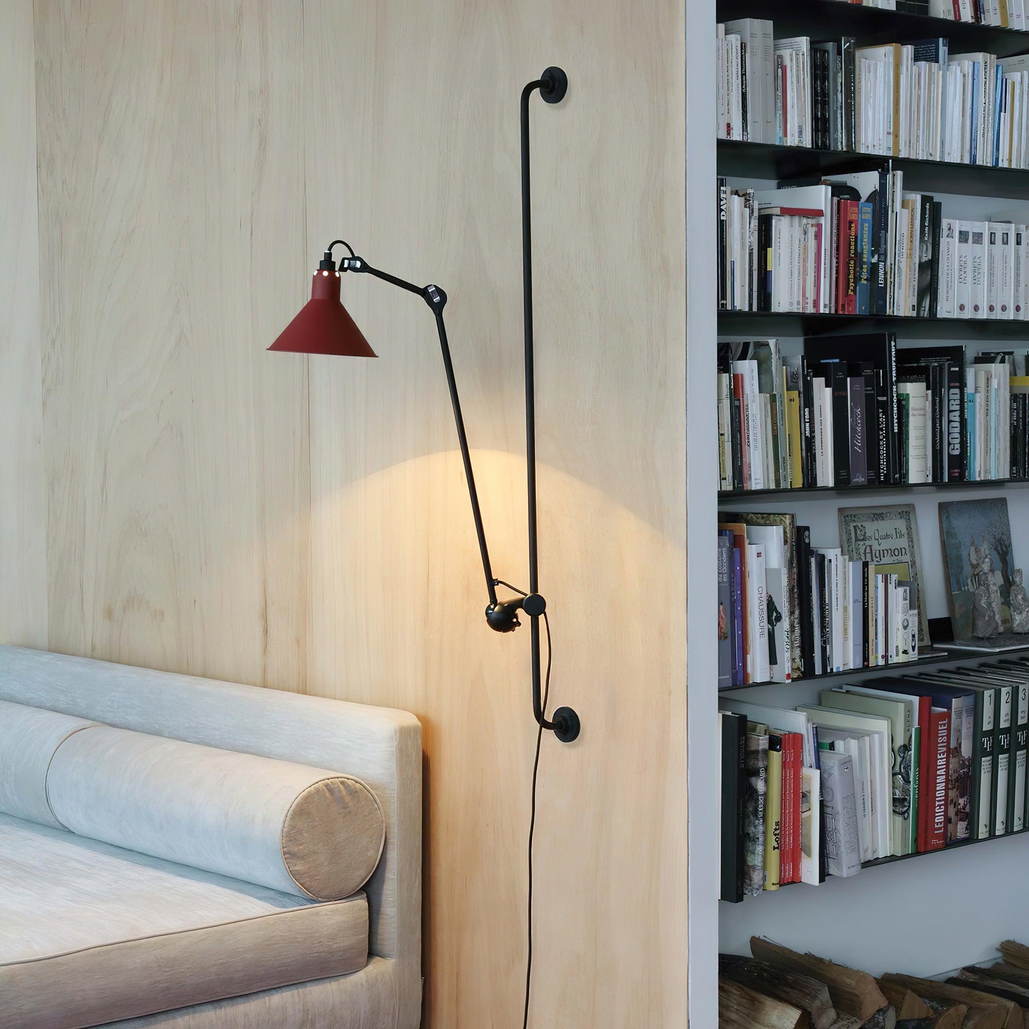 Articulating Swing Arm Sconce Matte Black 46.5 Inch Reach Bedside Reading Light for Bedroom Office Hallway Adjustable Wall-Mounted Task Lamp | Thomler