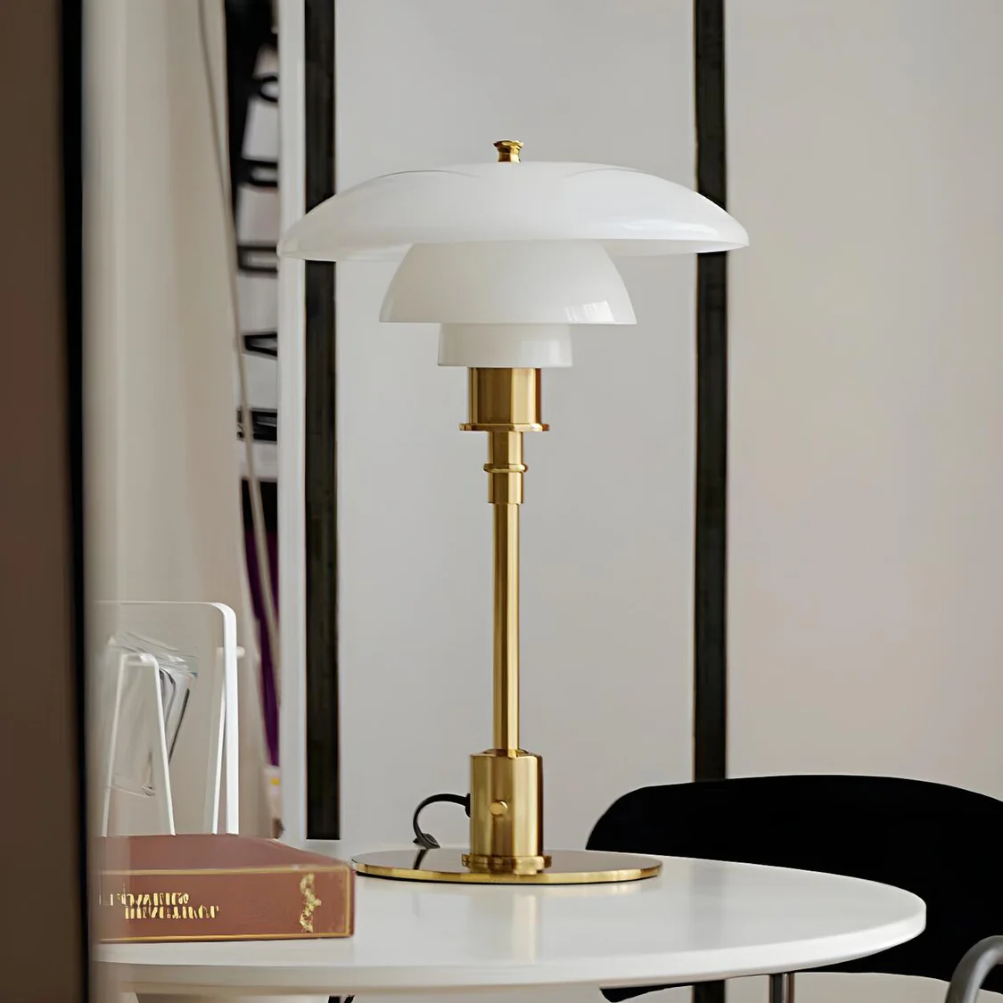 Table Lamp Frosted Glass 45.0 cm Gold Bedroom Bedside Scandinavian Reading Light Modern Nordic Desk Lamp | Thomler