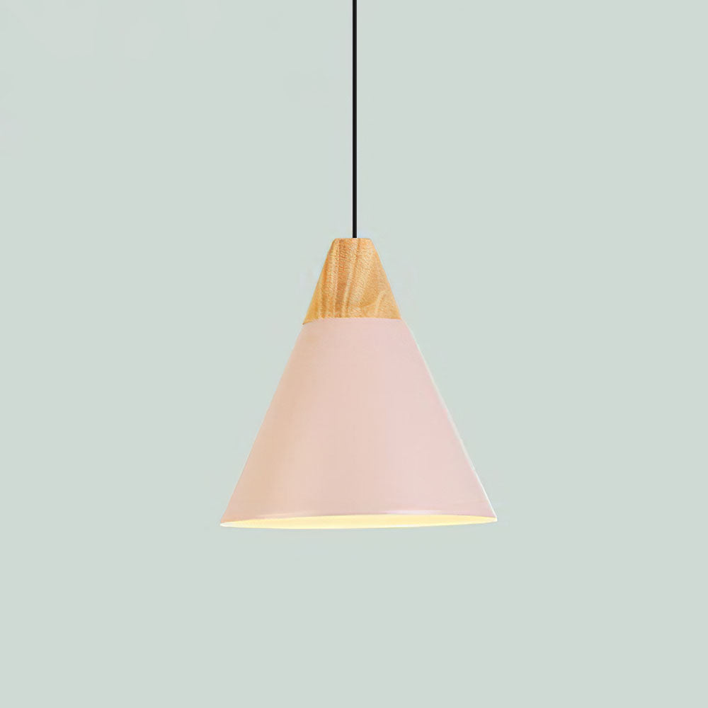 Pendant Light Wood Aluminium E27 Grey Dining Room Kitchen Island Hanging Ceiling Lamp Scandinavian Modern | Thomler
