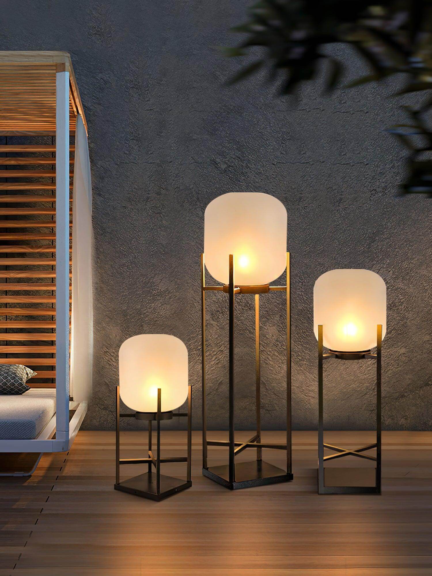 Outdoor Floor Lamp Stainless Steel LED 18.9 in Adjustable Garden Patio Lantern Warm Neutral Cool Light | Thomler