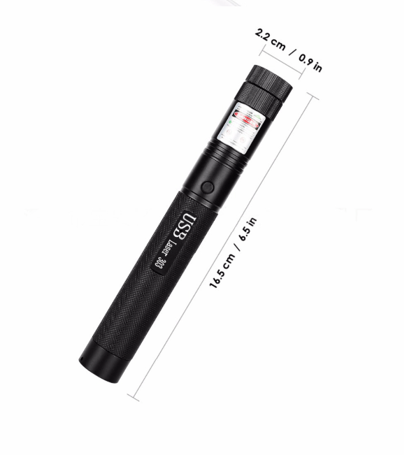 Laser Pointer Metal Adjustable Focus 32.8 ft (10,000 m) Range Red Green Violet For Presentations Outdoor Stargazing Precision Beam USB Rechargeable Security Lock | Thomler