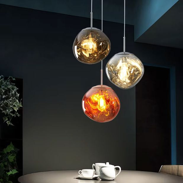 Pendant Light Mirrored Glass Sphere E27 Adjustable Dining Room Kitchen Island Hanging Ceiling Lamp | Thomler