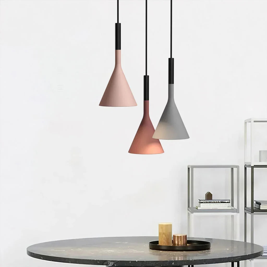 Industrial Concrete-Style Hanging Light – Tapered Cone Pendant for Kitchen Island & Dining Table | Thomler
