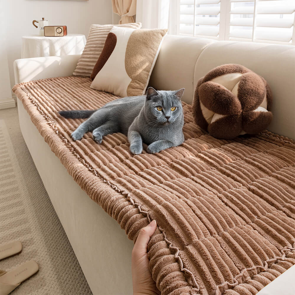 Plush Flannel Furniture Protector for Pets – Non-Slip Waterproof Sofa Throw for Dogs & Cats – Machine Washable Couch Shield | Thomler