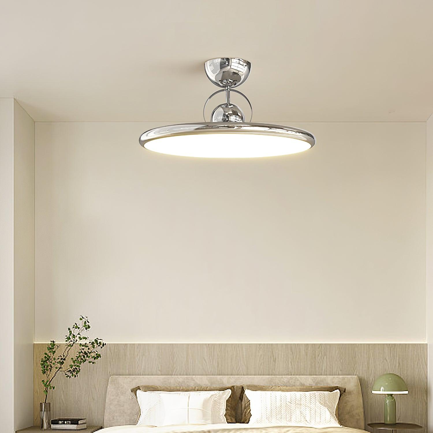 Ceiling Lamp Metal Integrated LED 15.7 in 9.4 in Chrome Green Beige Indoor Lighting Modern Home Dining Room Kitchen Fixture | Thomler