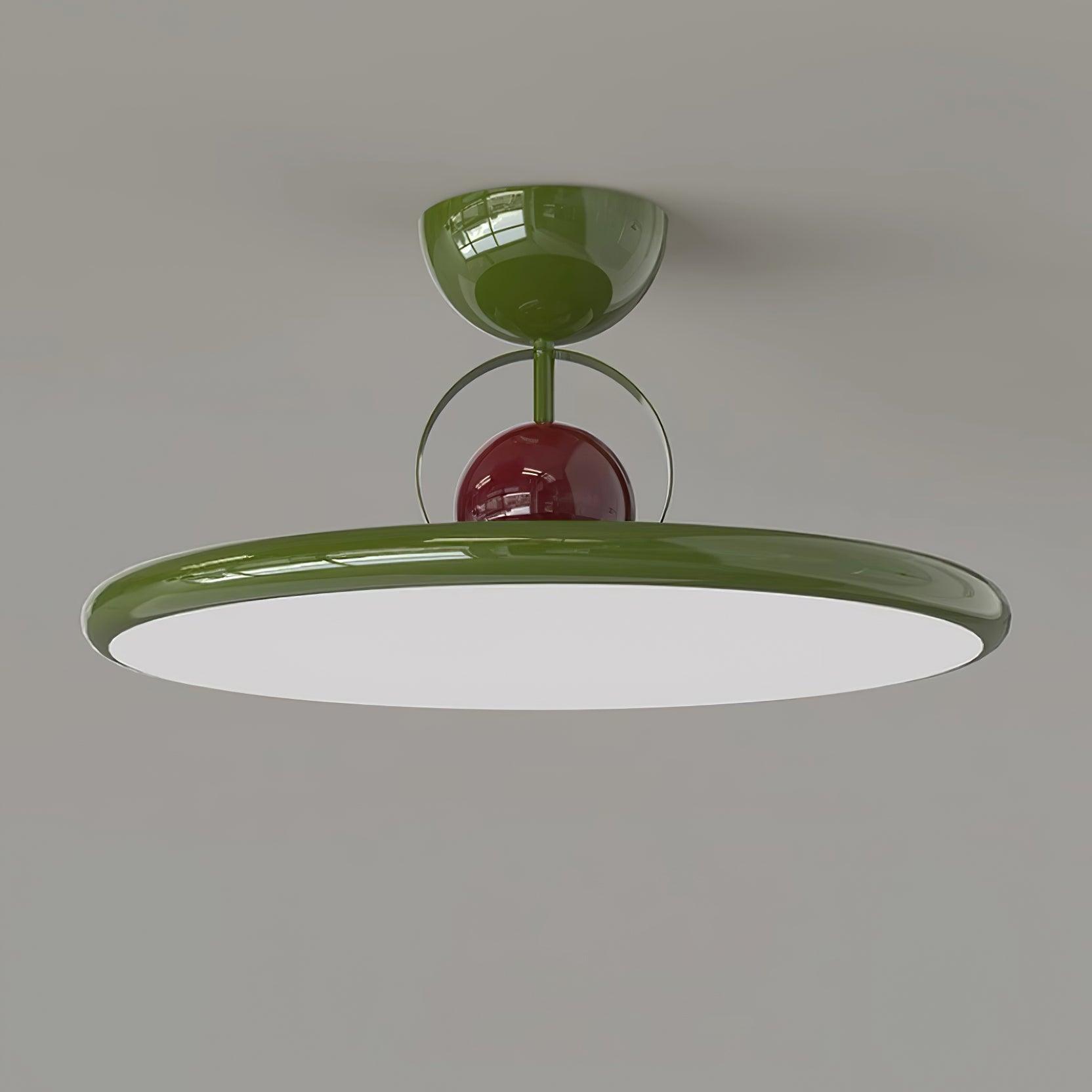 Ceiling Lamp Metal Integrated LED 15.7 in 9.4 in Chrome Green Beige Indoor Lighting Modern Home Dining Room Kitchen Fixture | Thomler