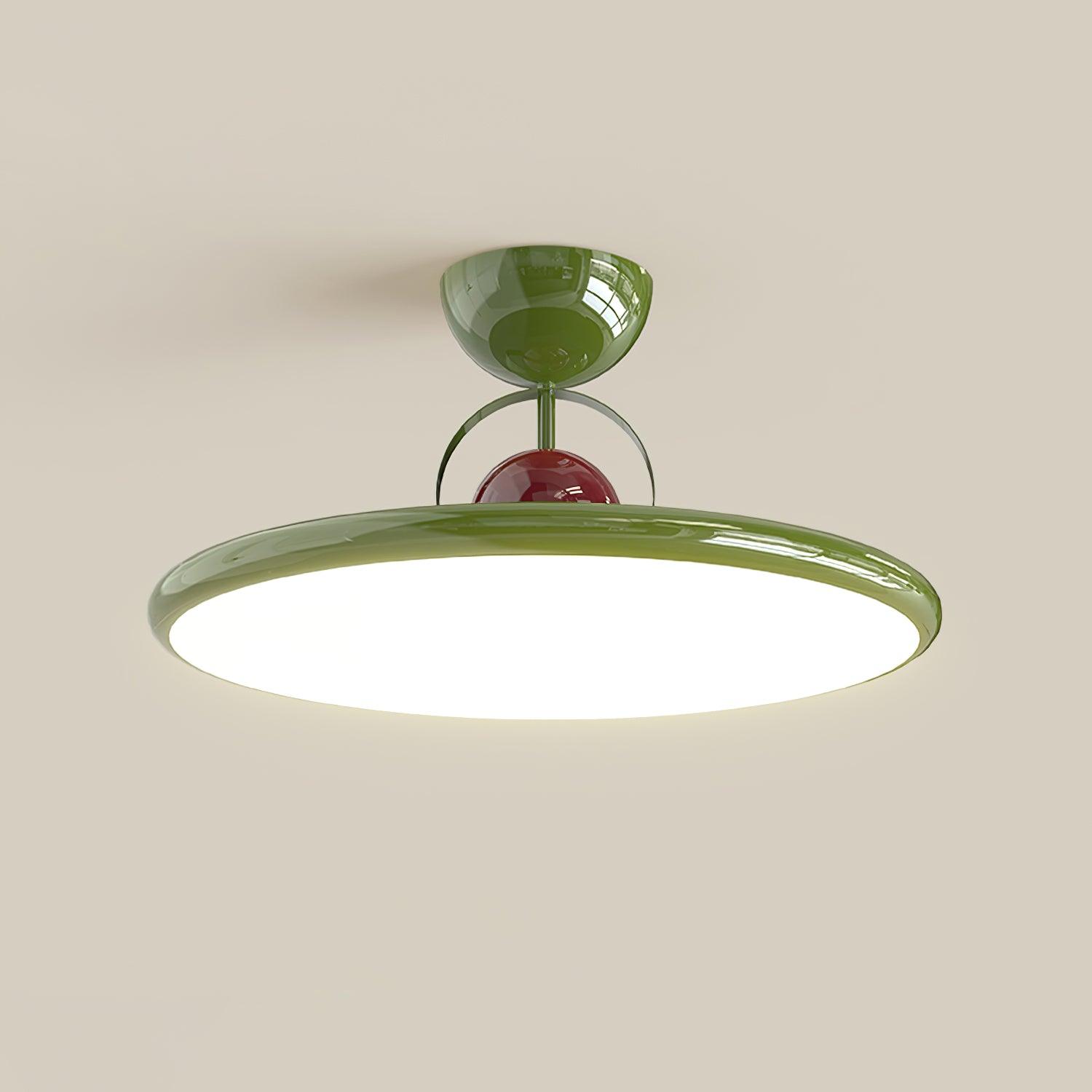 Ceiling Lamp Metal Integrated LED 15.7 in 9.4 in Chrome Green Beige Indoor Lighting Modern Home Dining Room Kitchen Fixture | Thomler