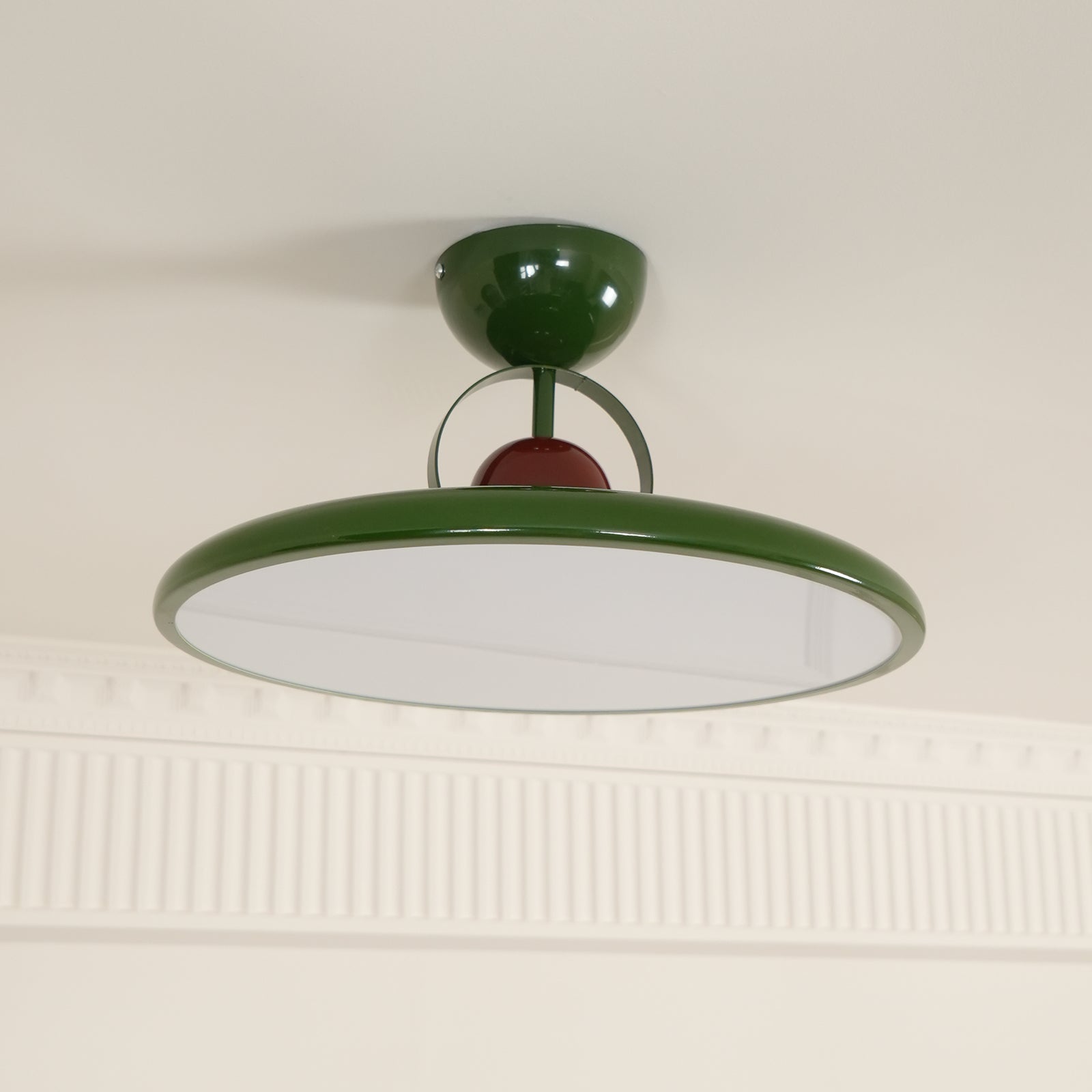 Ceiling Lamp Metal Integrated LED 15.7 in 9.4 in Chrome Green Beige Indoor Lighting Modern Home Dining Room Kitchen Fixture | Thomler