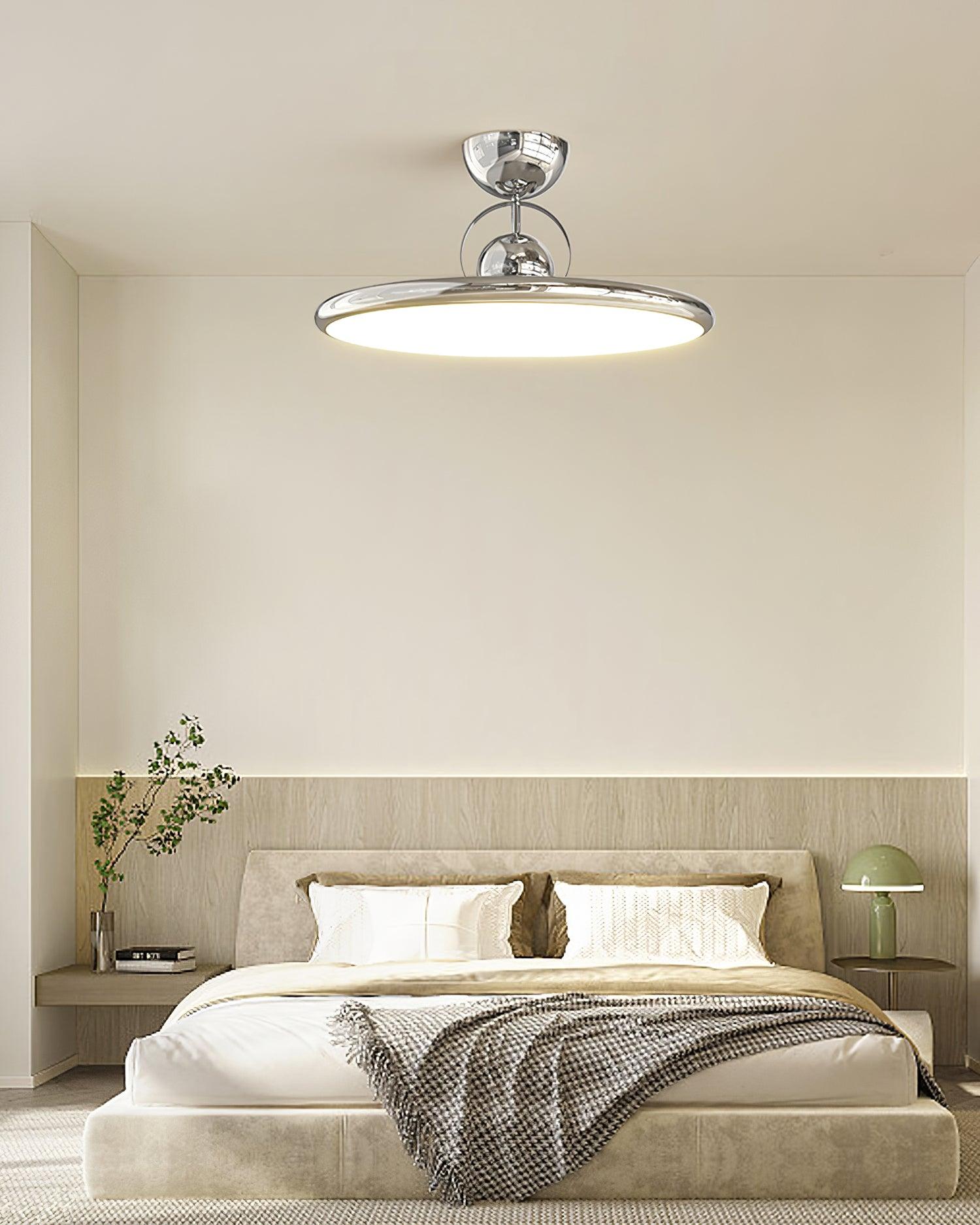 Ceiling Lamp Metal Integrated LED 15.7 in 9.4 in Chrome Green Beige Indoor Lighting Modern Home Dining Room Kitchen Fixture | Thomler