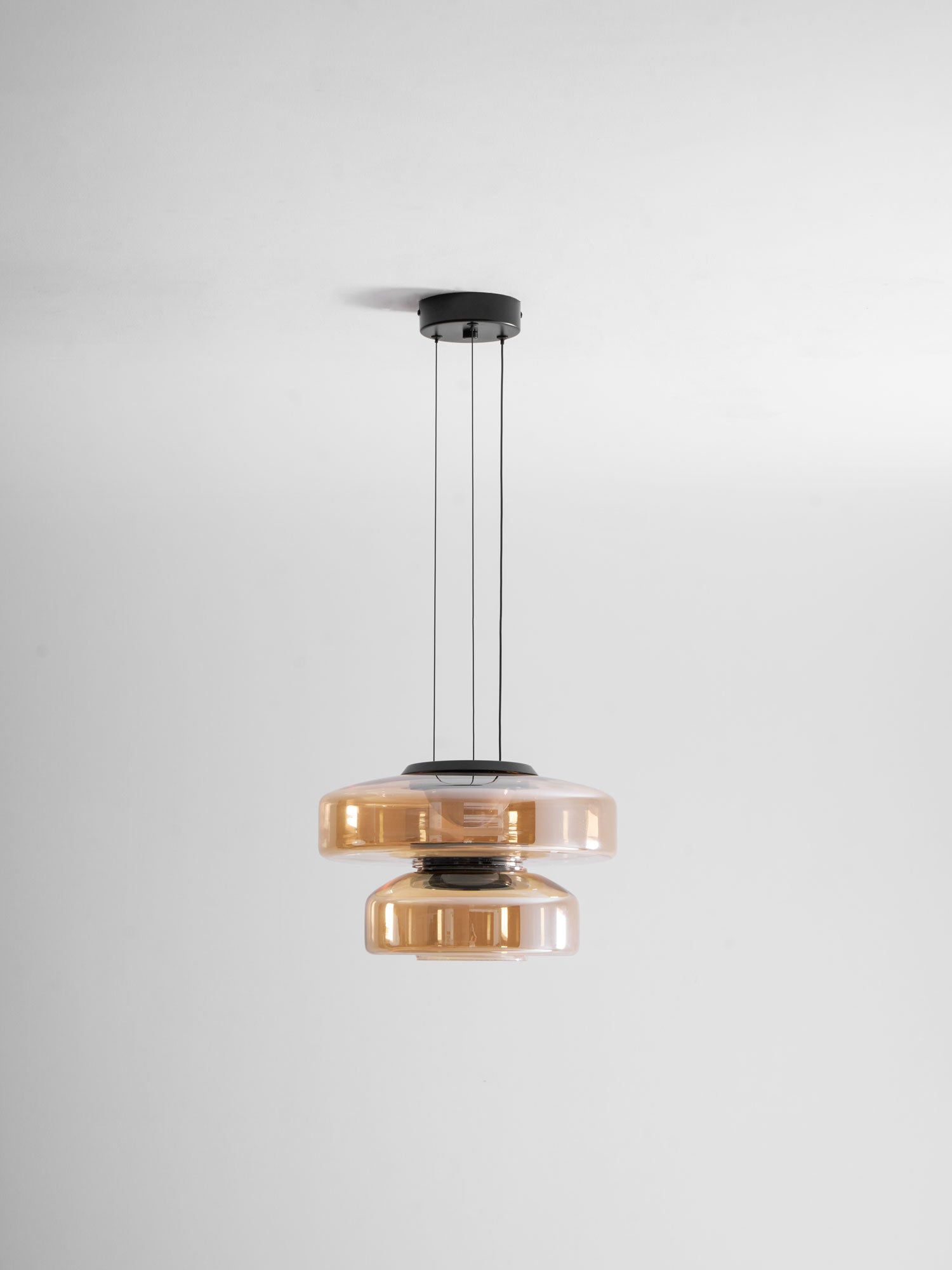 Glass Pendant Light 17.7 In Layered LED Dining Room Kitchen Island Ceiling Fixture Modern Multi Tier Hanging Lamp | Thomler