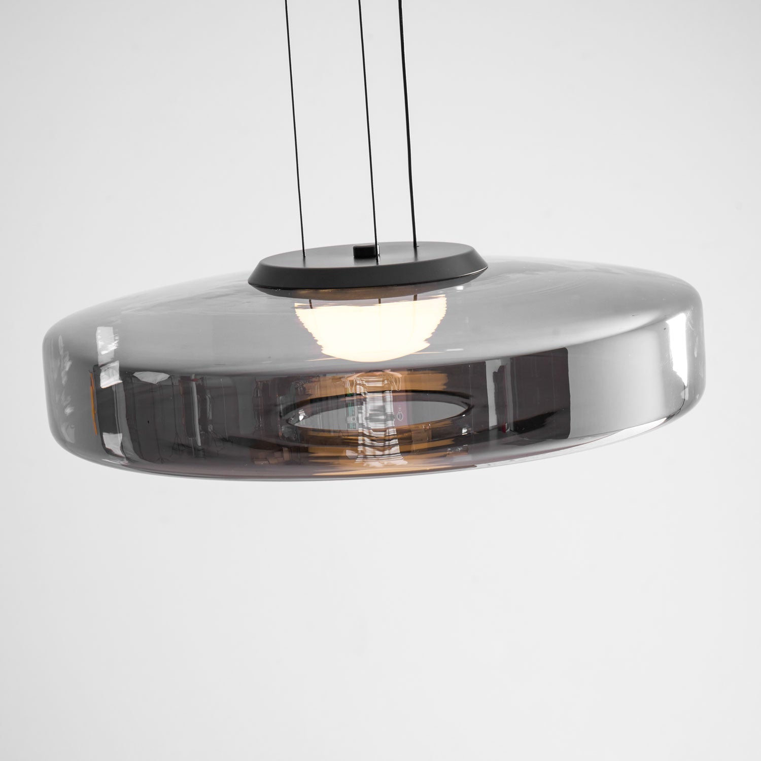 Glass Pendant Light 17.7 In Layered LED Dining Room Kitchen Island Ceiling Fixture Modern Multi Tier Hanging Lamp | Thomler