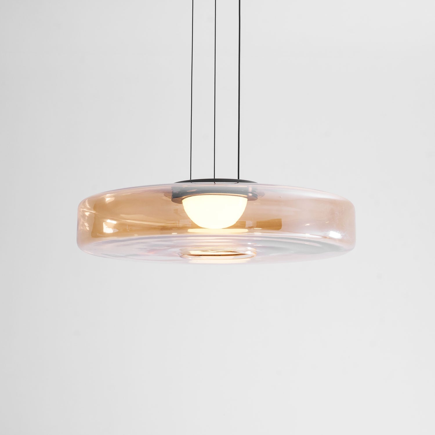Glass Pendant Light 17.7 In Layered LED Dining Room Kitchen Island Ceiling Fixture Modern Multi Tier Hanging Lamp | Thomler