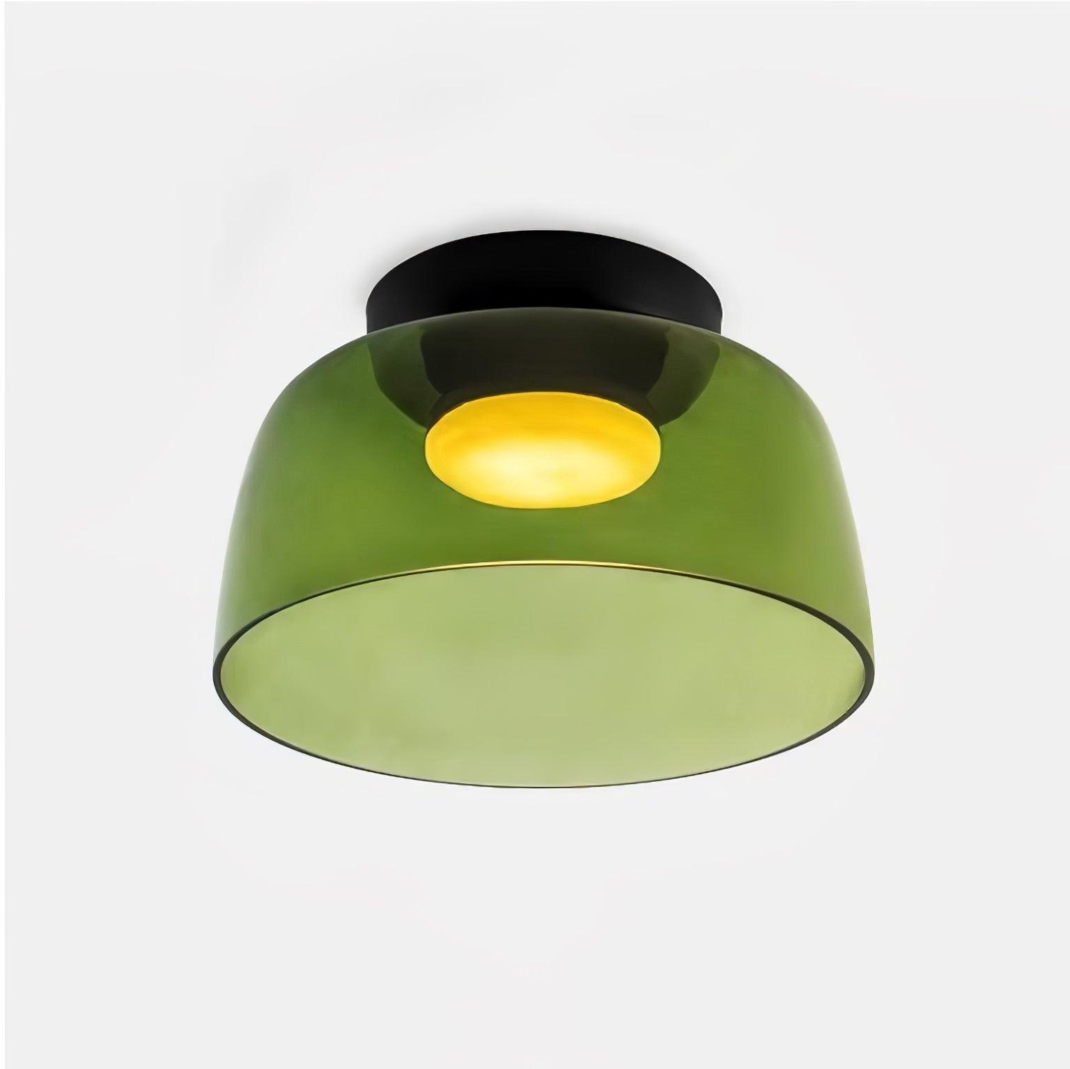 Ceiling Light Glass Metal 16.5 in Layered LED Indoor Living Room Bedroom Flush Mount Fixture | Thomler