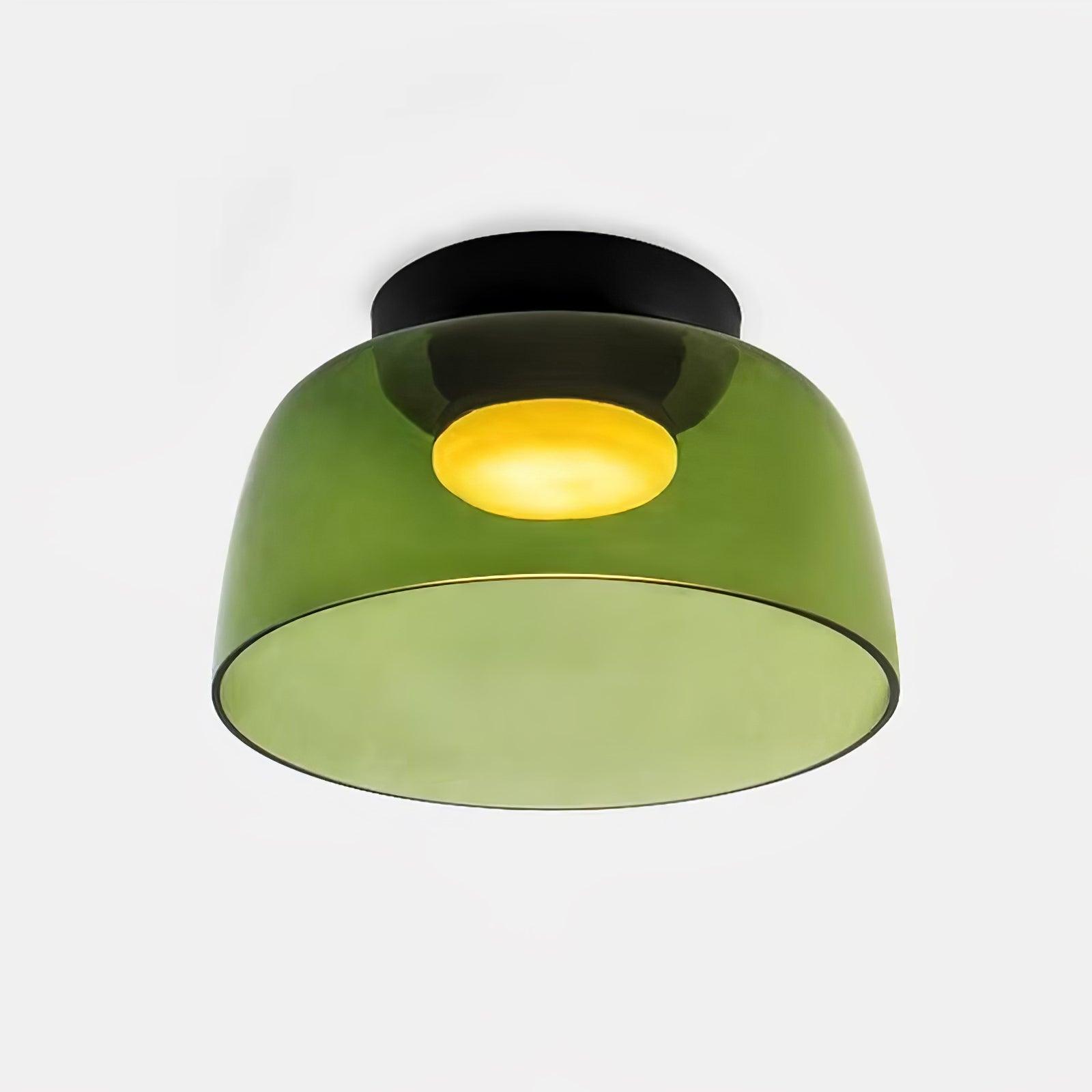 Ceiling Light Glass Metal 16.5 in Layered LED Indoor Living Room Bedroom Flush Mount Fixture | Thomler