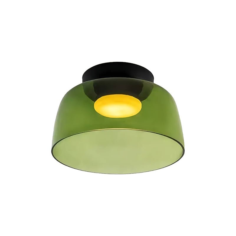 Ceiling Light Glass Metal 16.5 in Layered LED Indoor Living Room Bedroom Flush Mount Fixture | Thomler