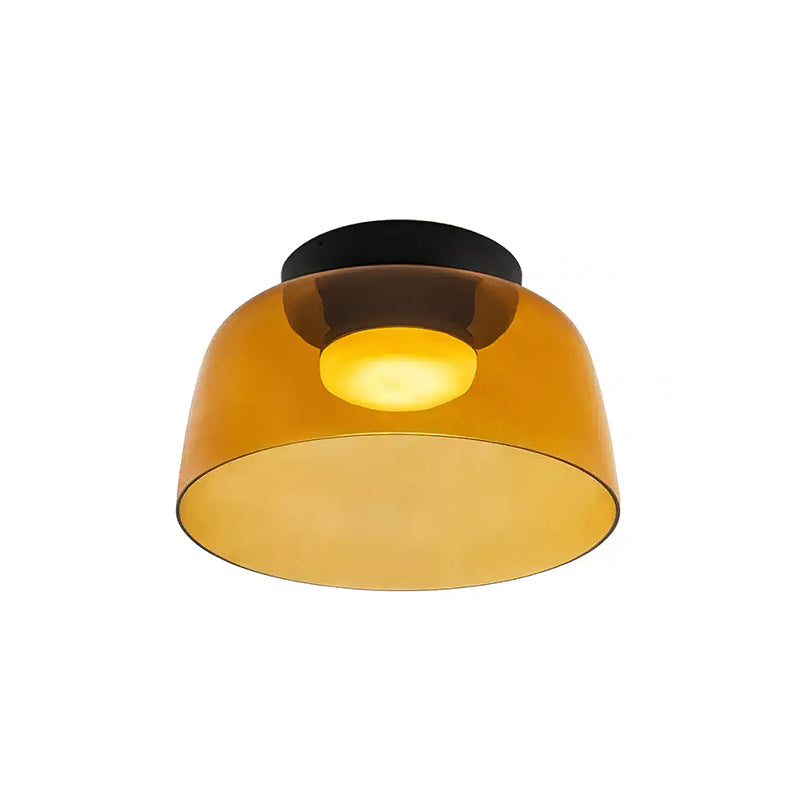 Ceiling Lamp Layered Glass LED 32.0–42.0 cm Green Bedroom Living Room Flush Mount Light | Thomler
