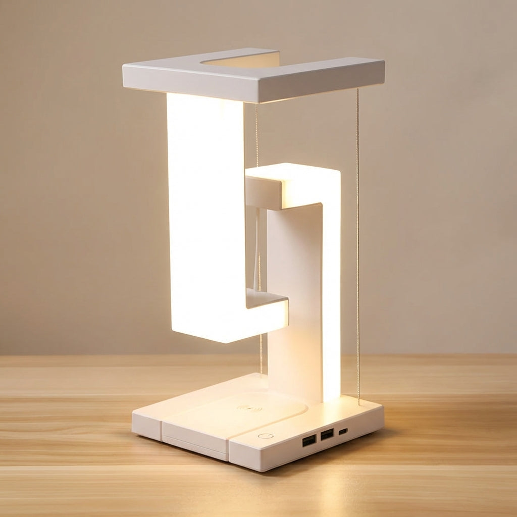 Table Lamp LED Wireless Charging Touch Control Bedroom Nightstand Desk Ambient Light Modern Minimalist Qi Compatible | Thomler