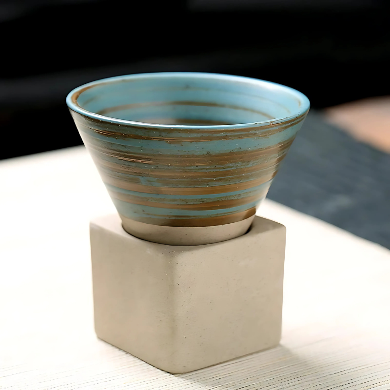 Japanese Ceramic Coffee Cup with Saucer Set – Handcrafted Artisan Glaze Design for Espresso, Tea & Hot Beverages – Heat-Retaining | Thomler