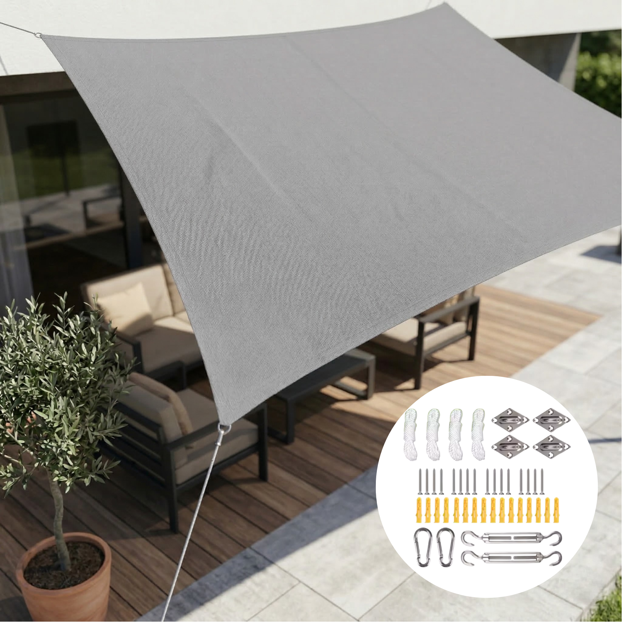 Outdoor Shade Sail Polyester 300×500 cm UV Protection Patio Garden Balcony Cover | Thomler